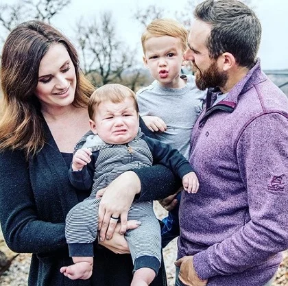 Tyler Toney with his wife Bethany Toney and sons Barrett and Colton James